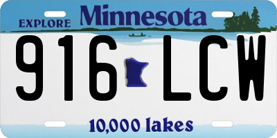 MN license plate 916LCW