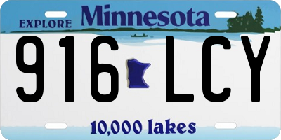 MN license plate 916LCY
