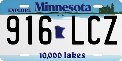 MN license plate 916LCZ
