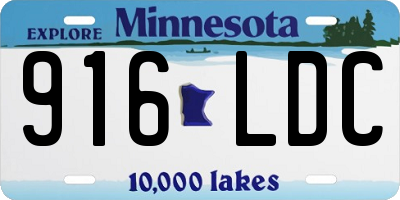 MN license plate 916LDC