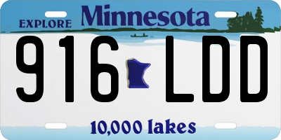 MN license plate 916LDD