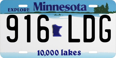 MN license plate 916LDG