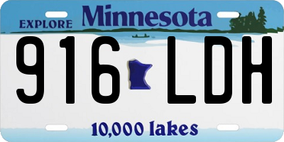 MN license plate 916LDH