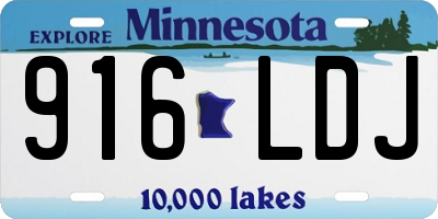 MN license plate 916LDJ