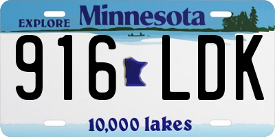 MN license plate 916LDK