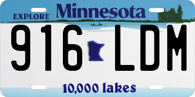 MN license plate 916LDM