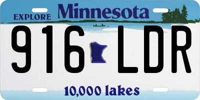 MN license plate 916LDR
