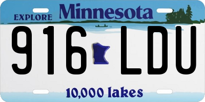 MN license plate 916LDU