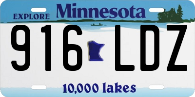 MN license plate 916LDZ