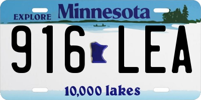 MN license plate 916LEA