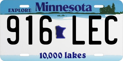 MN license plate 916LEC