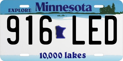 MN license plate 916LED