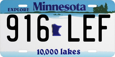 MN license plate 916LEF
