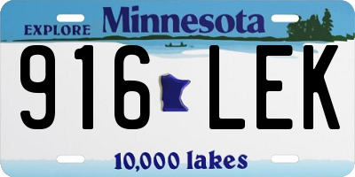 MN license plate 916LEK