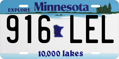 MN license plate 916LEL