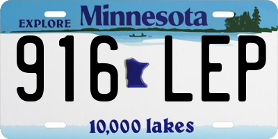 MN license plate 916LEP