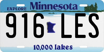 MN license plate 916LES