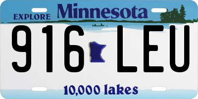 MN license plate 916LEU