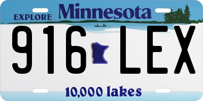 MN license plate 916LEX