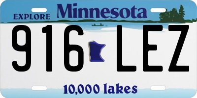 MN license plate 916LEZ