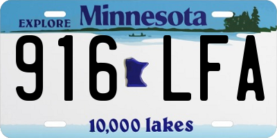 MN license plate 916LFA