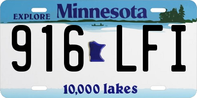 MN license plate 916LFI