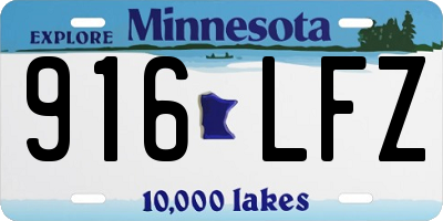 MN license plate 916LFZ