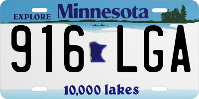MN license plate 916LGA
