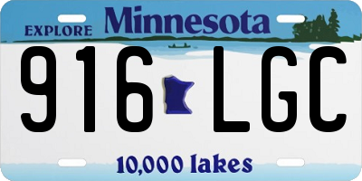 MN license plate 916LGC