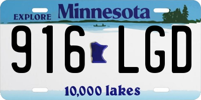 MN license plate 916LGD
