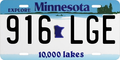 MN license plate 916LGE