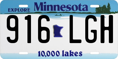 MN license plate 916LGH