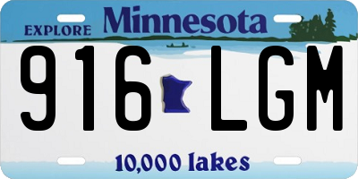 MN license plate 916LGM