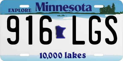 MN license plate 916LGS