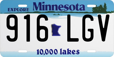 MN license plate 916LGV