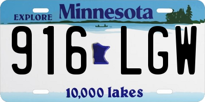 MN license plate 916LGW