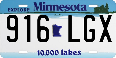 MN license plate 916LGX
