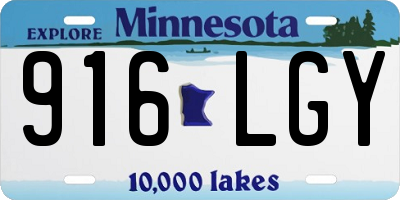 MN license plate 916LGY