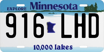 MN license plate 916LHD