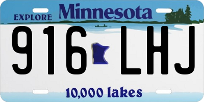 MN license plate 916LHJ