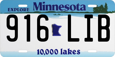 MN license plate 916LIB
