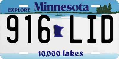MN license plate 916LID