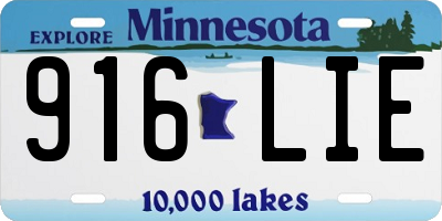 MN license plate 916LIE