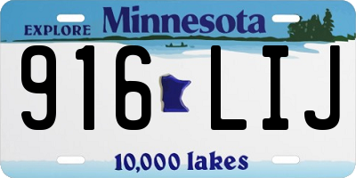 MN license plate 916LIJ