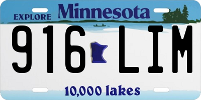 MN license plate 916LIM