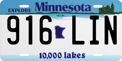 MN license plate 916LIN