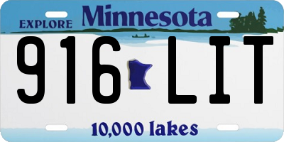 MN license plate 916LIT