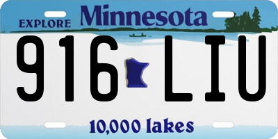 MN license plate 916LIU