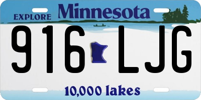 MN license plate 916LJG