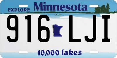 MN license plate 916LJI